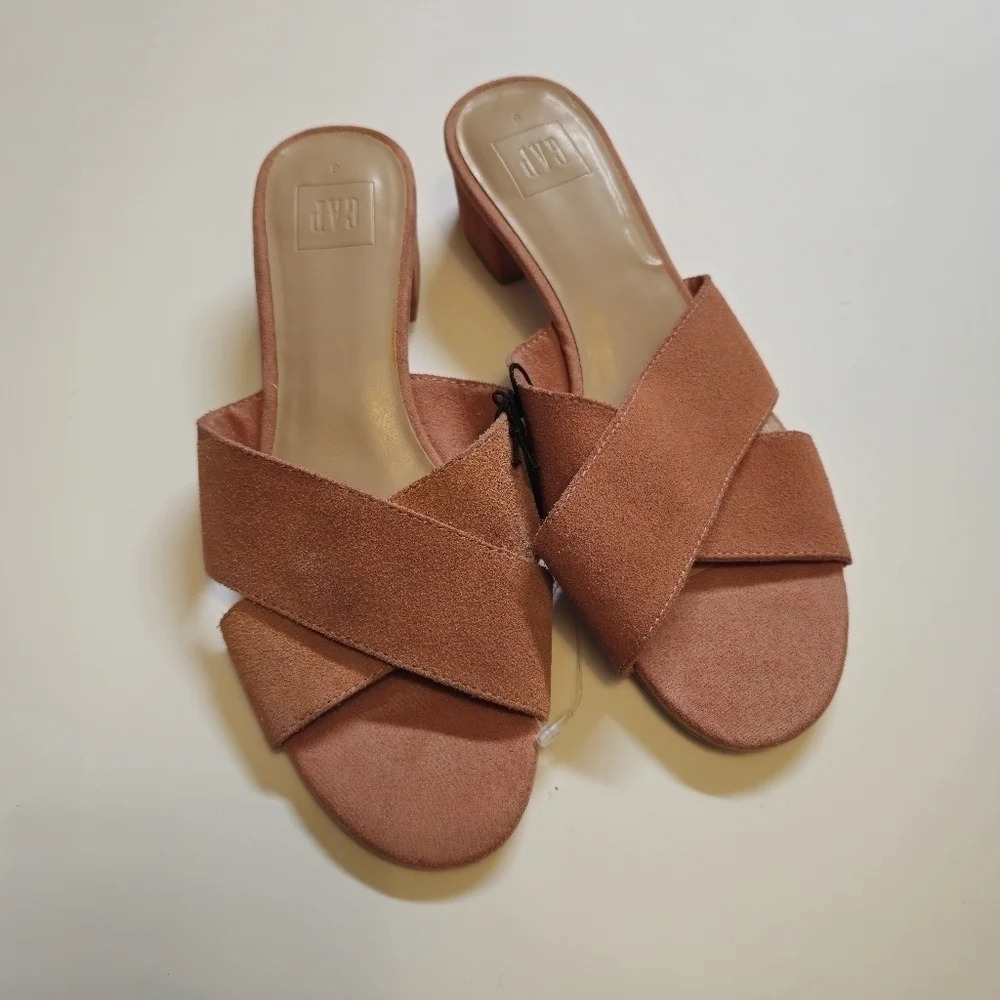 Criss-Cross Block Heel Mules
